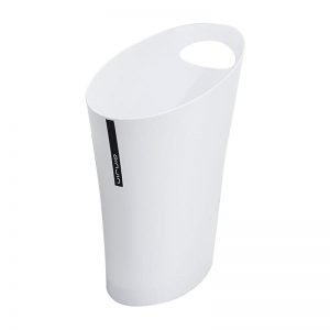 Oval Bin with Handle White