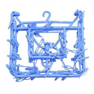 Rectangular Hanger with 38 Clips - Blue