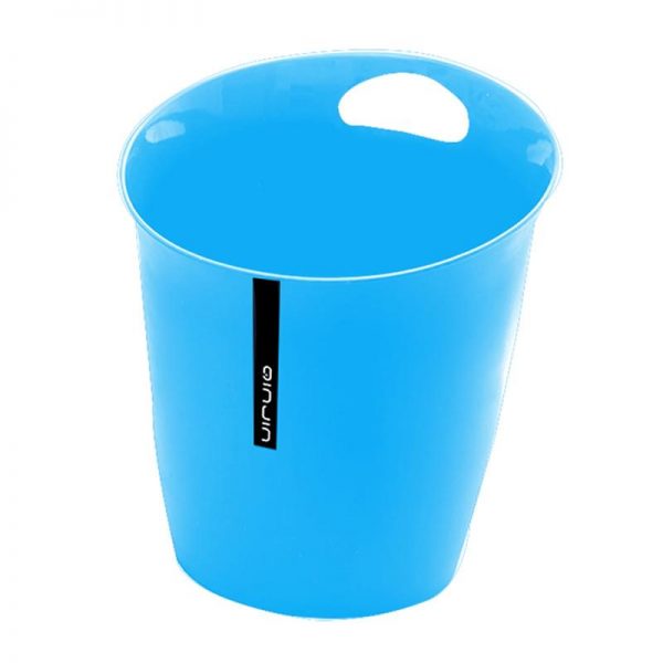 Round Bin with Handle Blue