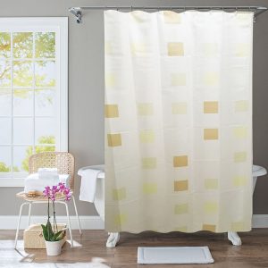 Polyester Shower Curtain Beige Square