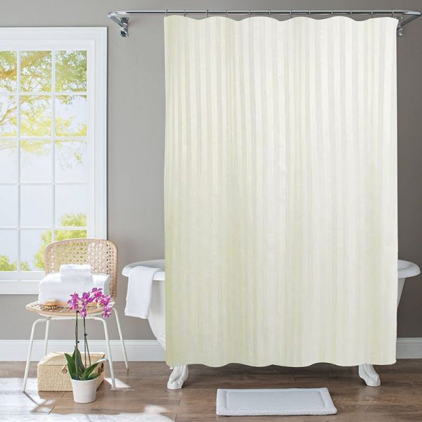 Polyester Shower Curtain Stripe Beige