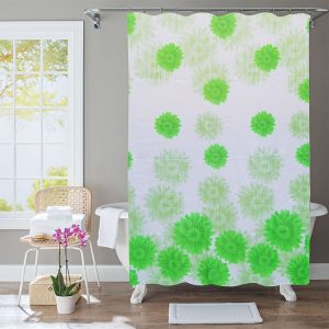Polyester Shower Curtain Flowers