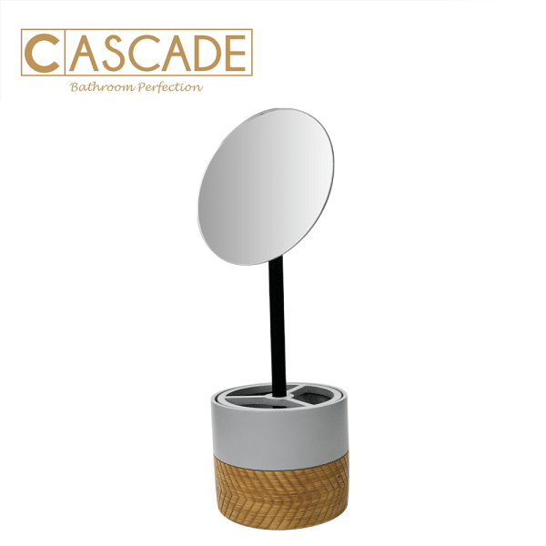 Cascade Gray Wood Vanity Mirror