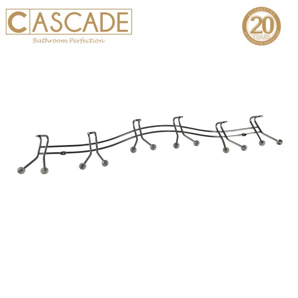 Cascade Chrome Plated Wavy Hanger with 6 Hooks