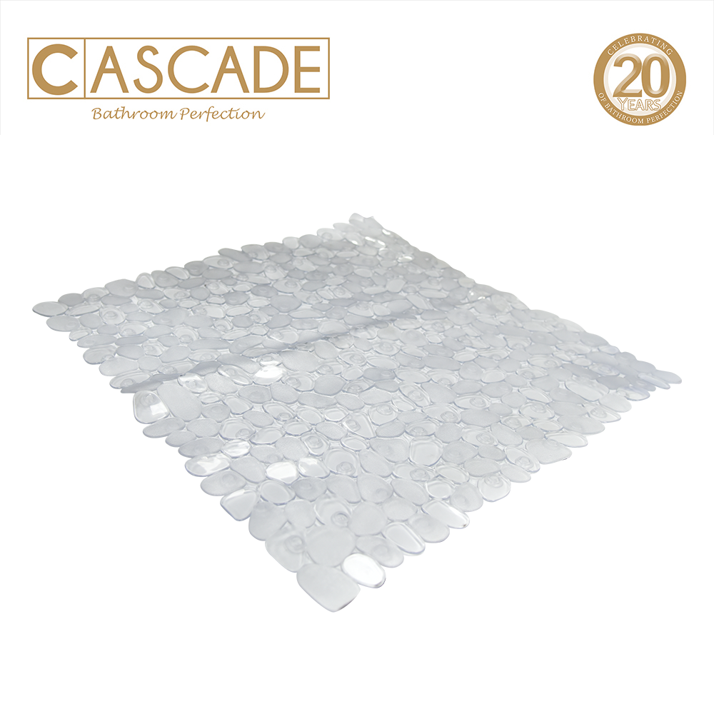 Cascade White Pebble Anti-slip Bath Mat