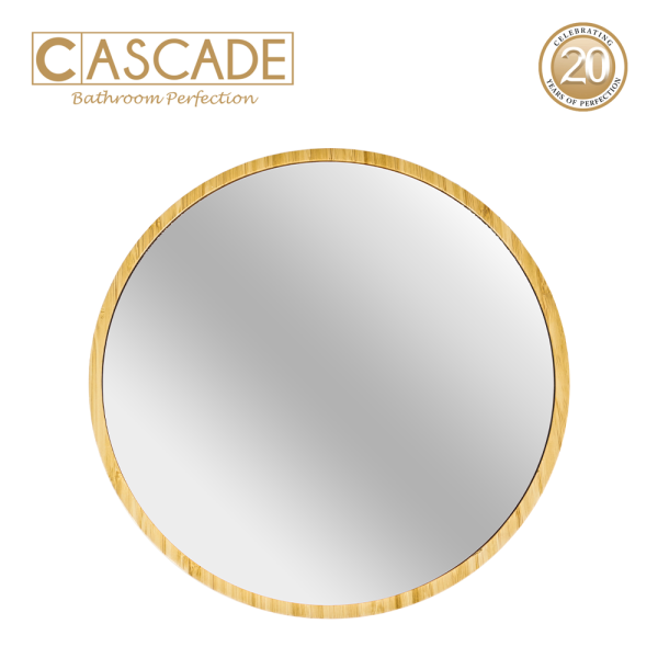 Cascade Wooden Round Wall Mirror