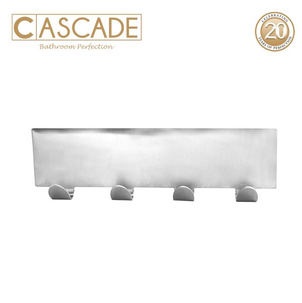 Cascade Stainless Steel Multi-Purpose Hook (4 Hook) with 3M Adhesive