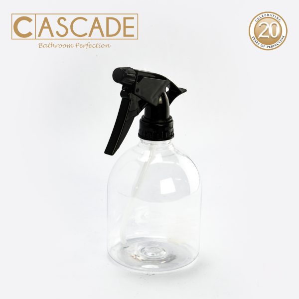 Cascade 500ml Plastic Spray Bottle -Clear with Black