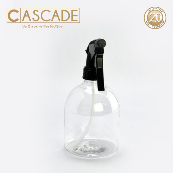 Cascade 500ml Plastic Spray Bottle -Clear with Black - Image 3