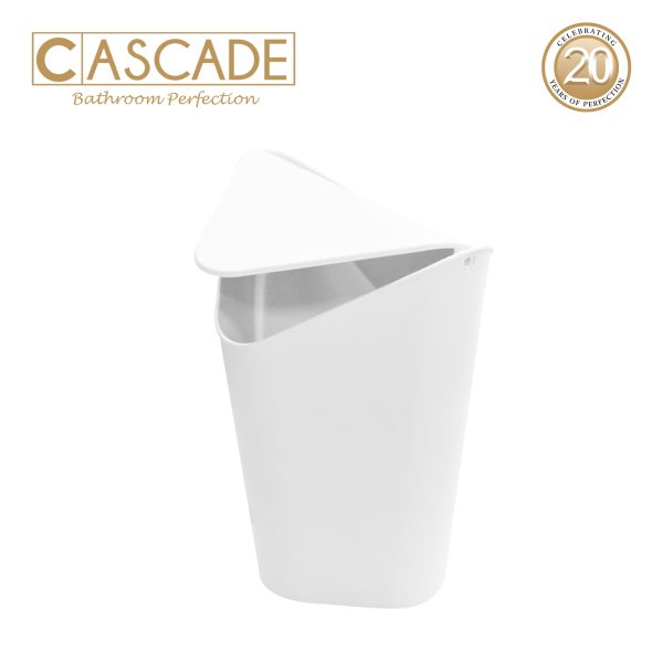 Cascade Triangle Bin with Swing Lid - Small-White 1.5 Liters - Image 2