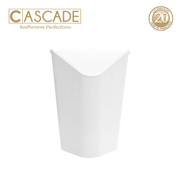 Cascade Triangle Bin with Swing Lid - Small-White 1.5 Liters