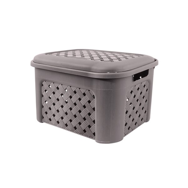 Cascade Medium Weave Basket with Lid - Image 2