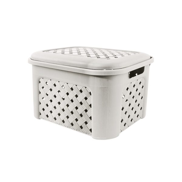Cascade Medium Weave Basket with Lid
