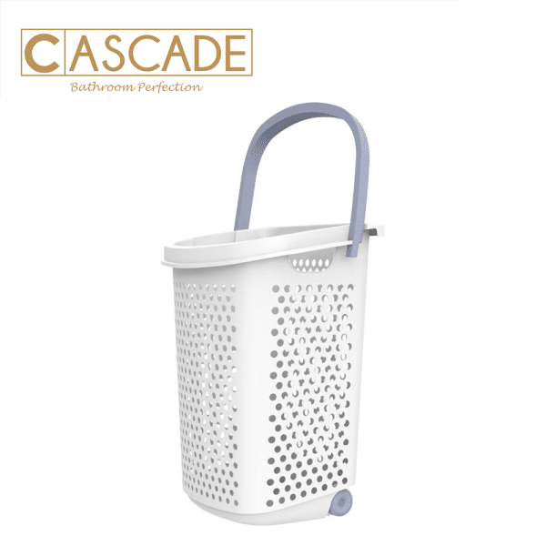 Cascade 57Liters L Hamper With Handle And Wheels