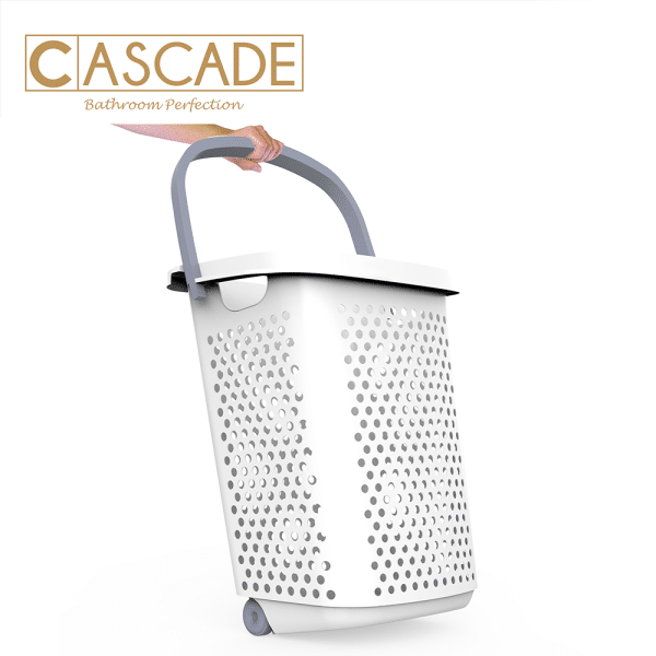 Cascade 57Liters L Hamper With Handle And Wheels - Image 2