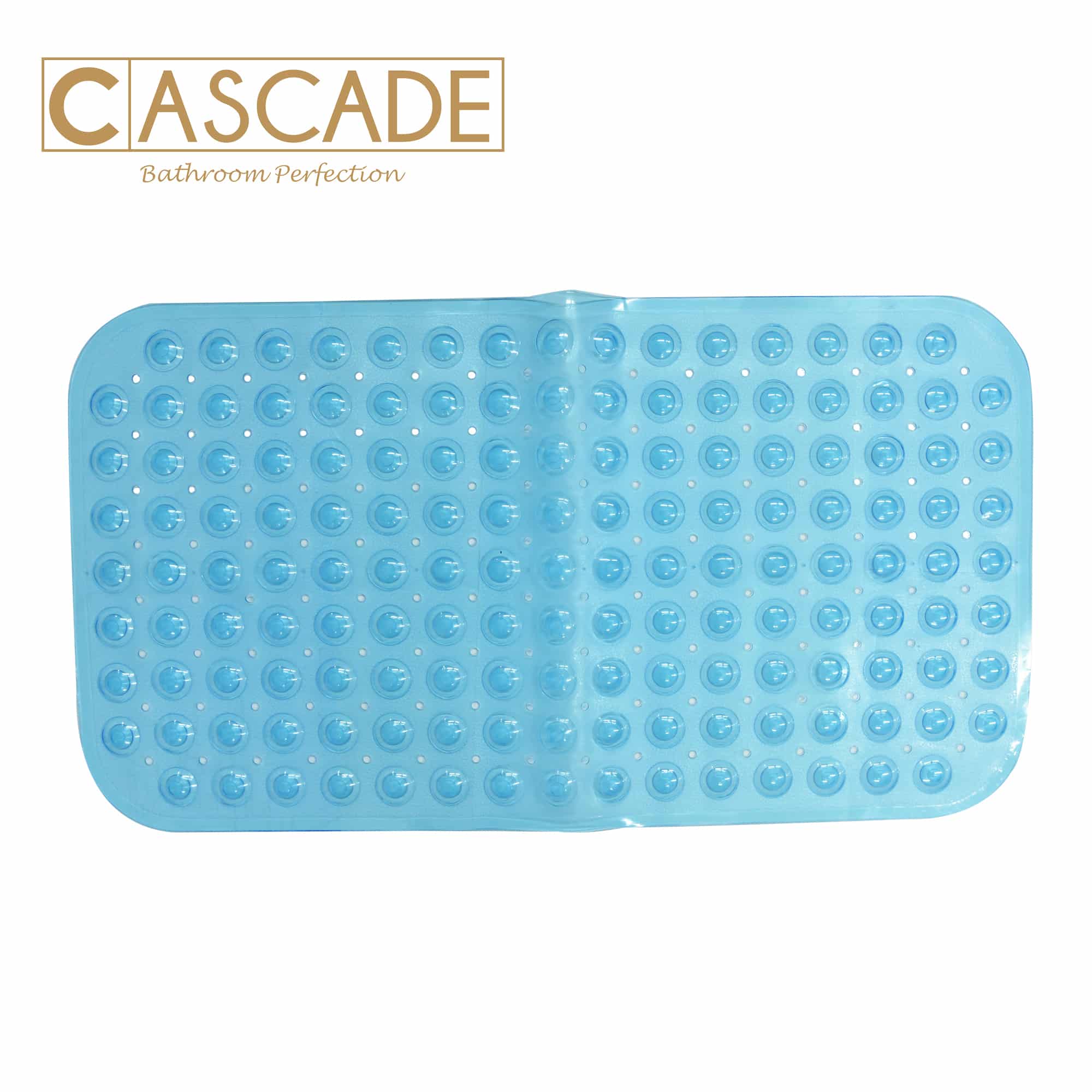 CASCADE 70X39CM RECTANGULAR BATH MAT (BLUE)