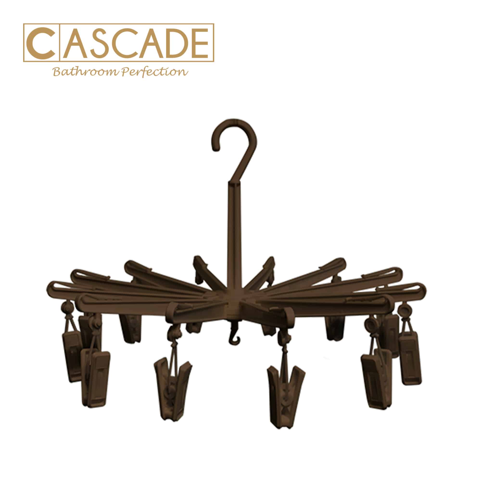 CASCADE UMBRELL HANGER W/12 CLIPS GC-3226B LBROWN