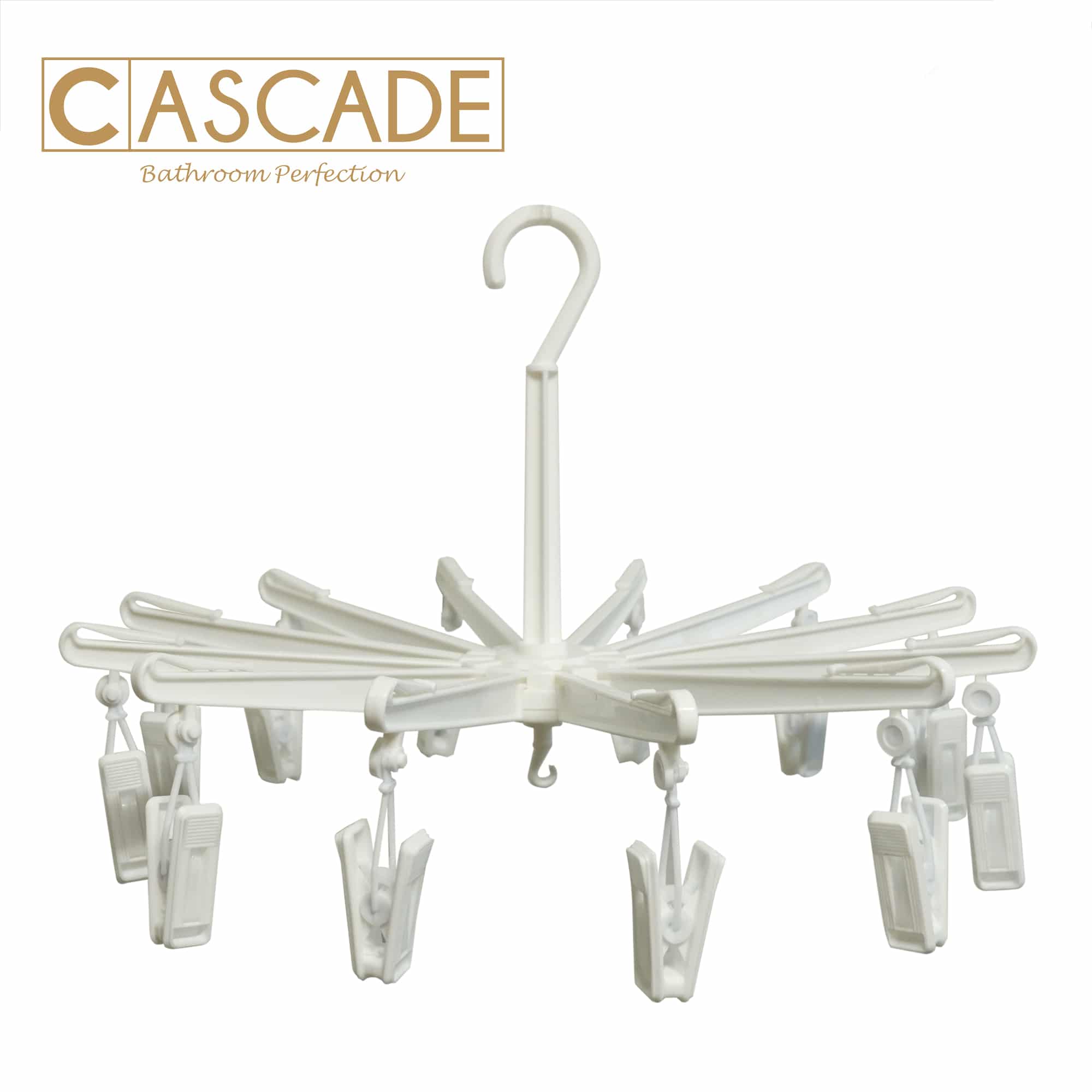 CASCADE UMBRELLA HANGER W/12 CLIPS GC-3226G WHT
