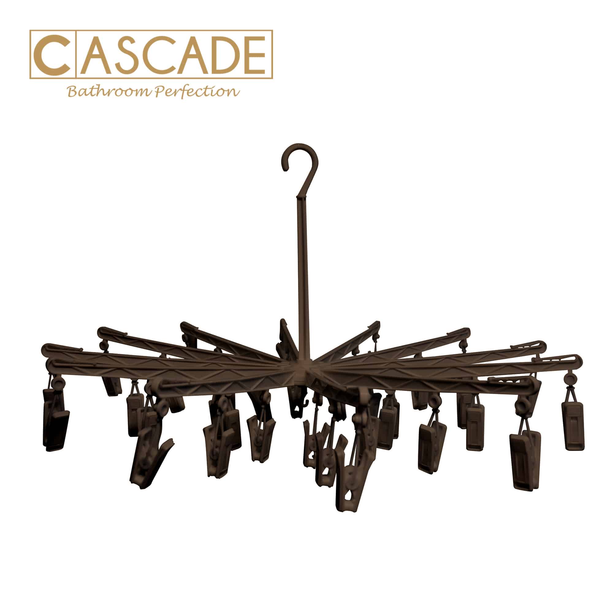 CASCADE UMBRELLA HANGER W/36CLIPS GC-3232B LBROWN