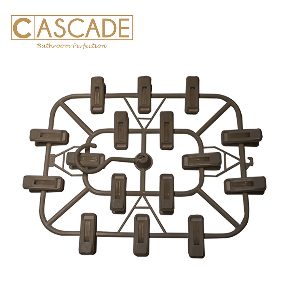 CASCADE SQUARE HANGER W/16 CLIPS GC-3238-16BLBRWN