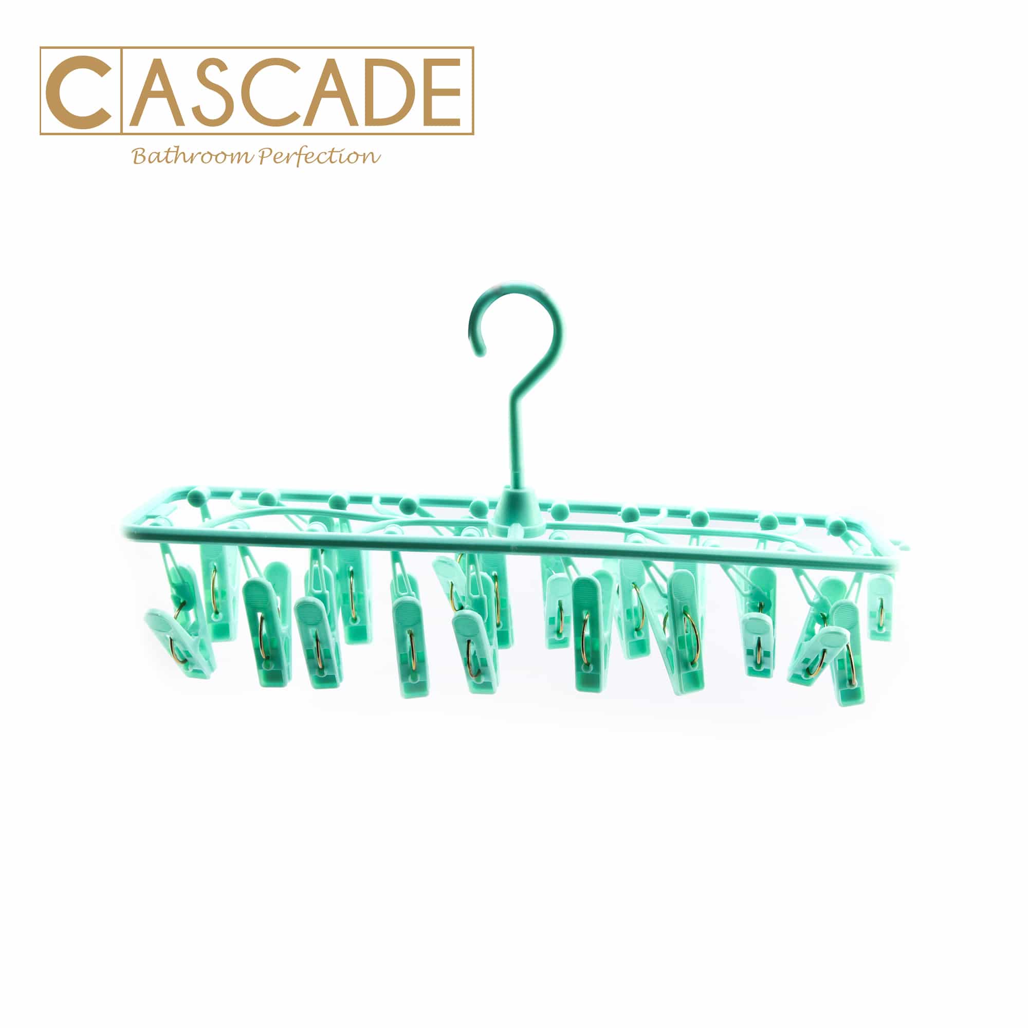 CASCADE RECTANGULAR HANGER WITH 20CLIPS - GREEN