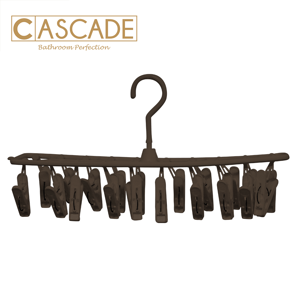 CASCADE RECTANGULAR HANGER WITH 20 CLIPS GC-3239B LBROWN