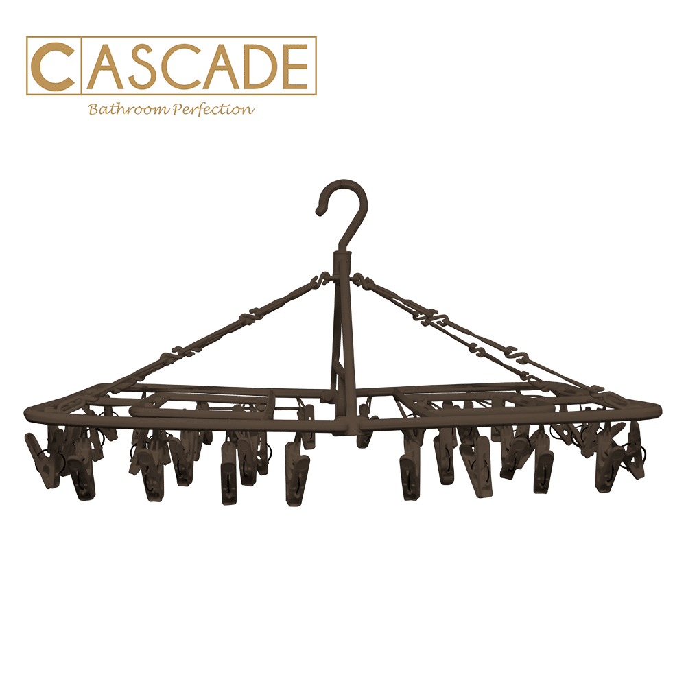 CASCADE RECTANGULAR HANGER 38 CLIPS GC-3266B LBROWN