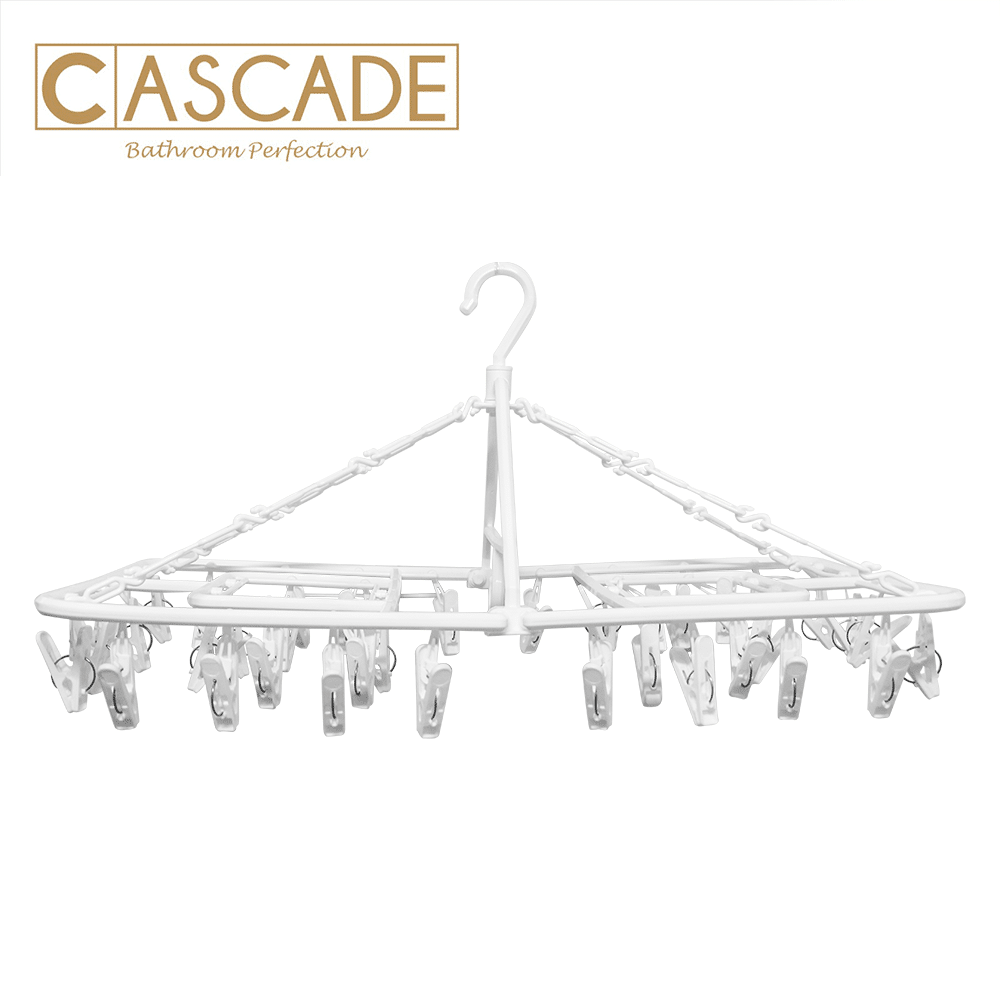 CASCADE RECTANGULAR HANGER WITH 38 CLIPS GC-3266G WHITE