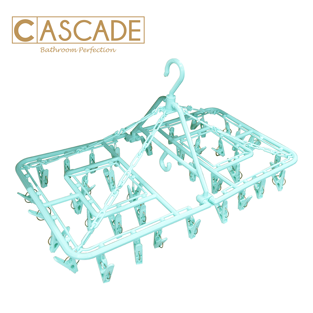 CASCADE RECTANGULAR HANGER WITH 38CLIPS - GREEN