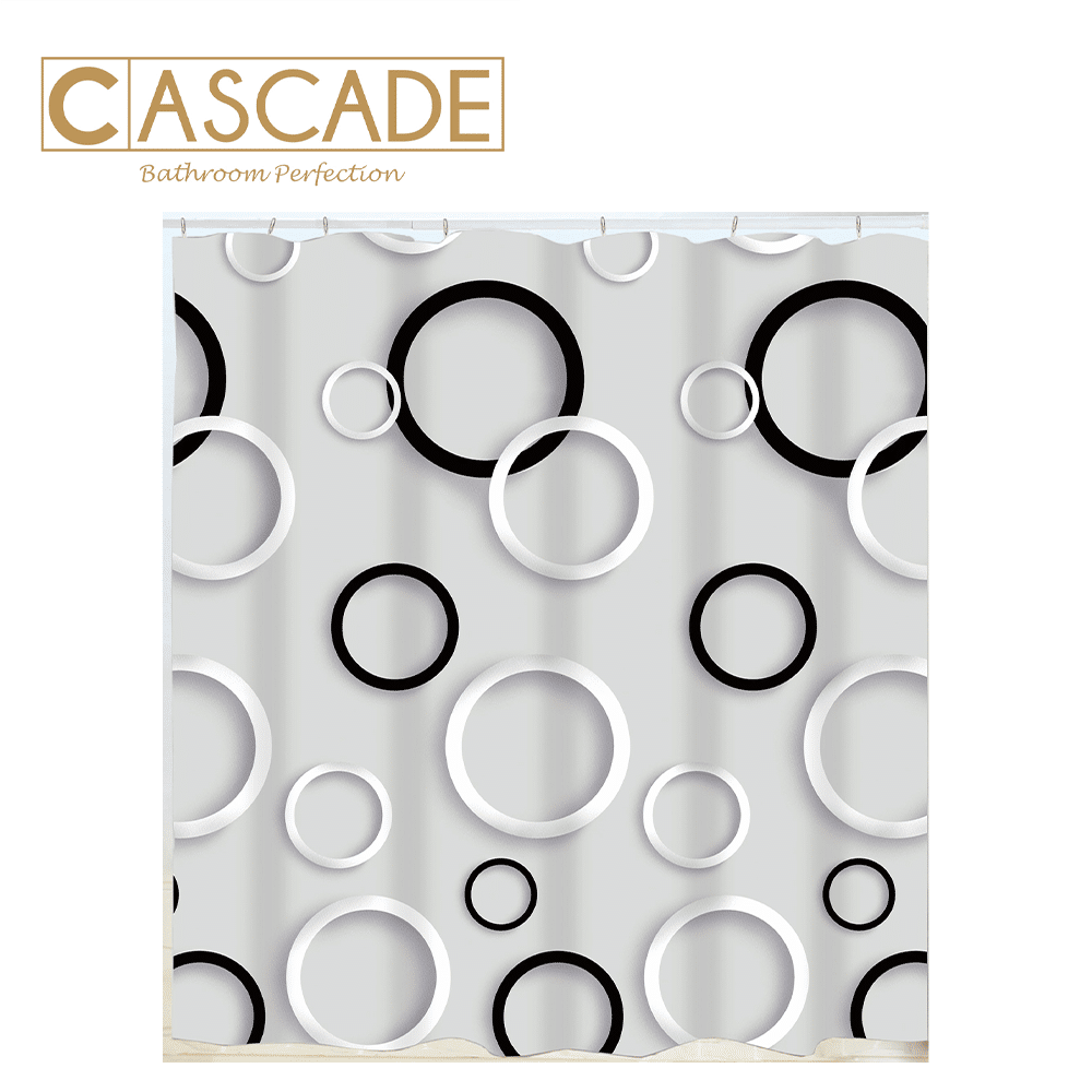 CASCADE POLYESTER SHOWER CURTAIN RINGS