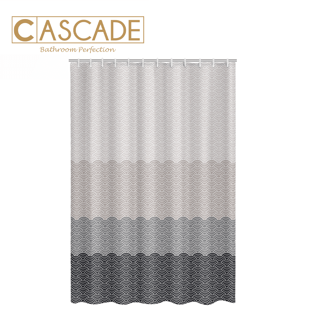 CASCADE POLYESTER SHOWER CURTAIN WAVE