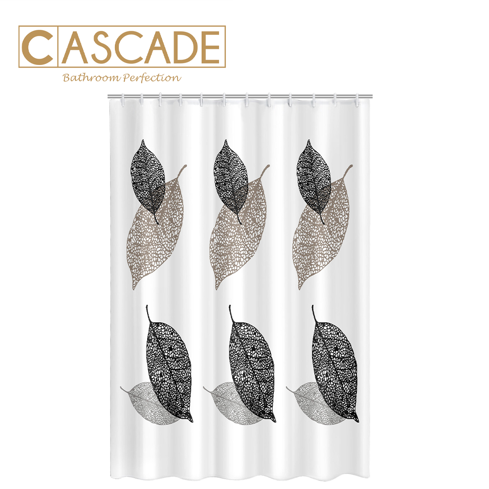 CASCADE POLYESTER SHOWER CURTAIN LEAF