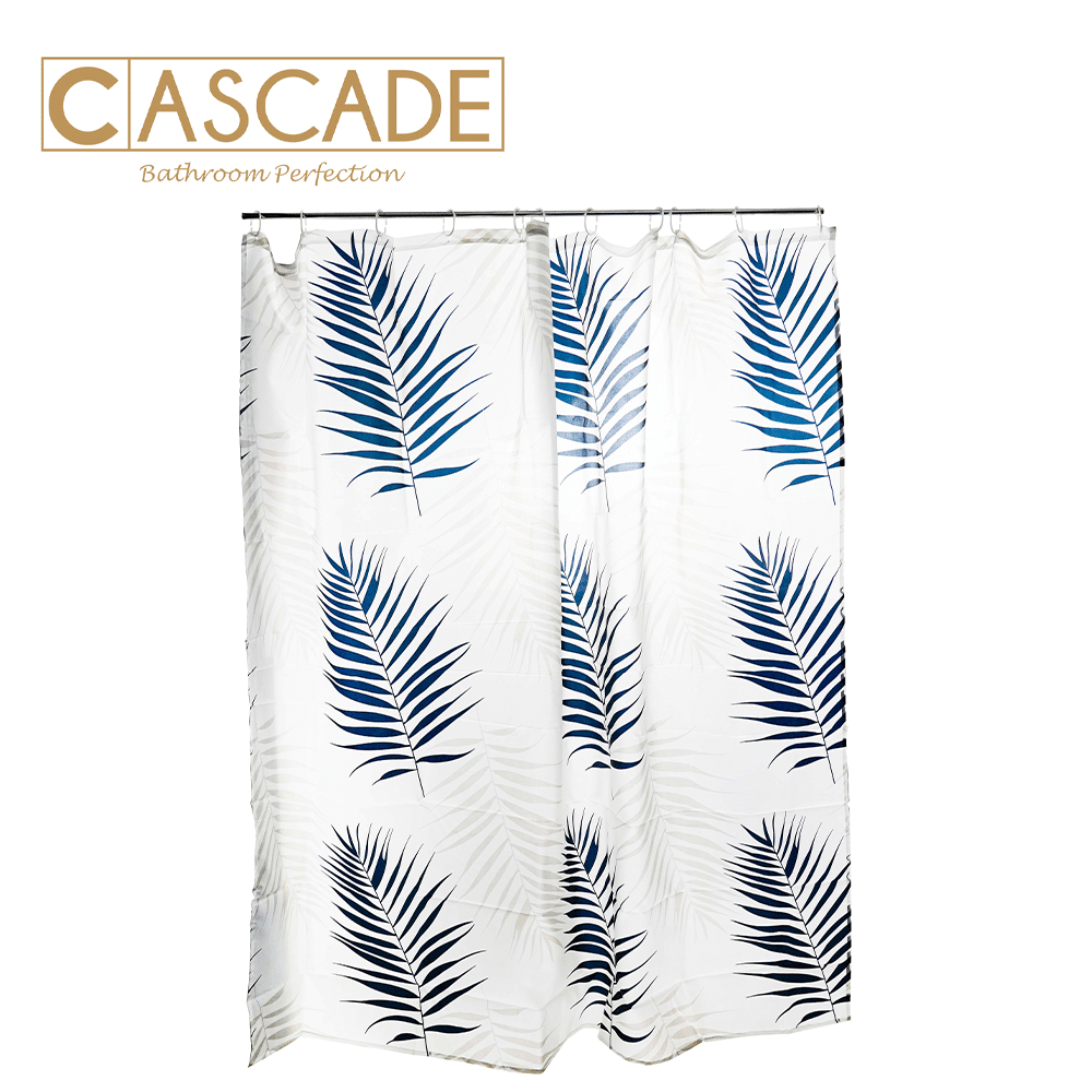 CASCADE POLYESTER SHOWER CURTAIN PALM