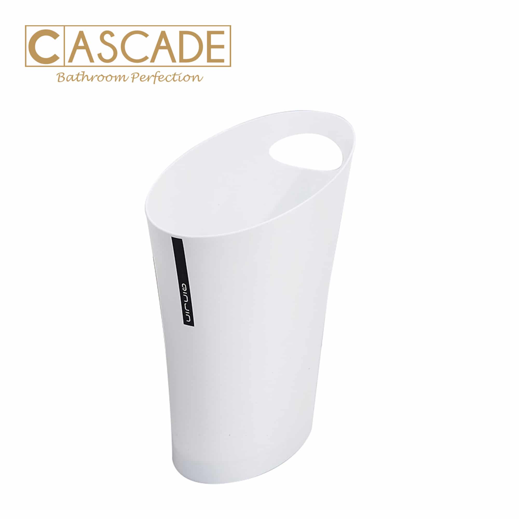 CASCADE OVAL BIN WITH HANDLE-WHITE