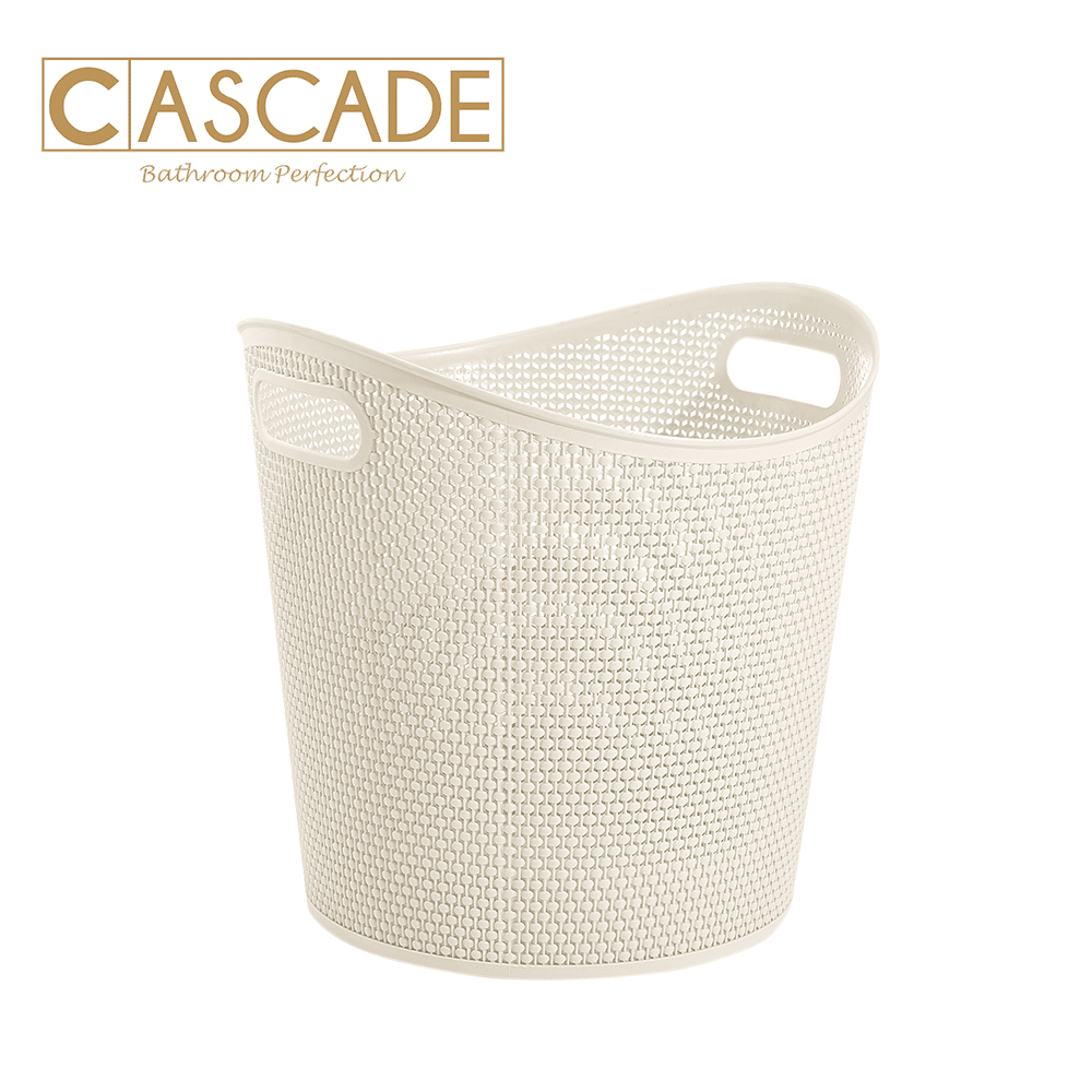 CASCADE WEAVE LAUNDRY BASKET-BEIGE