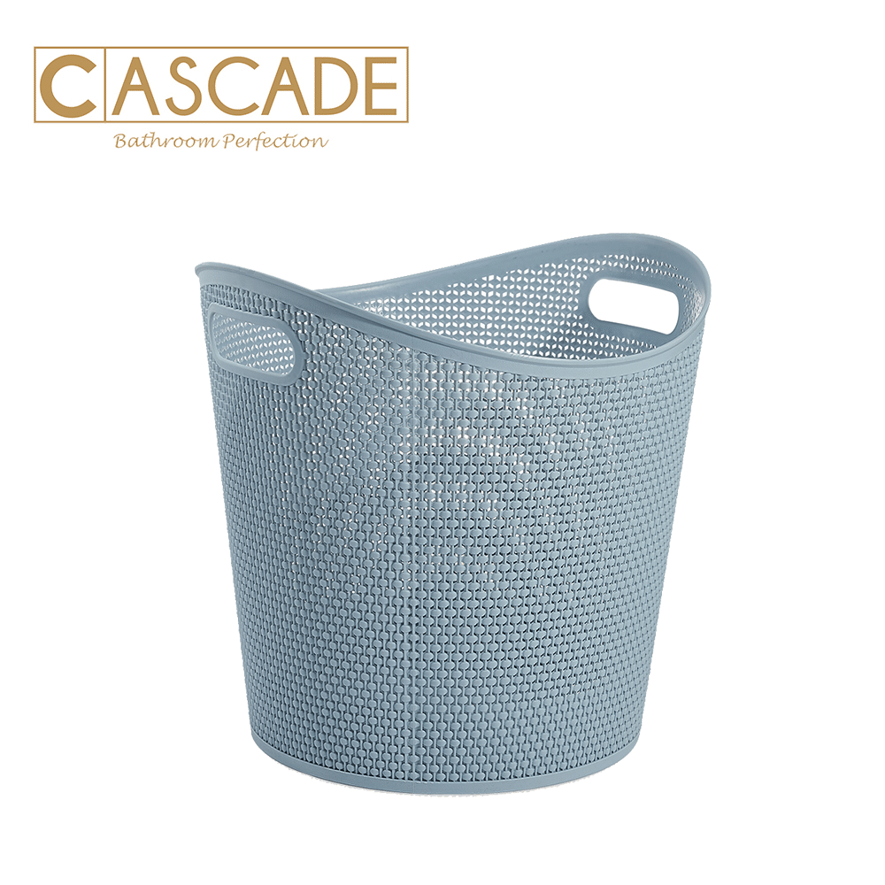 CASCADE WEAVE LAUNDRY BASKET-LIGHT GREY