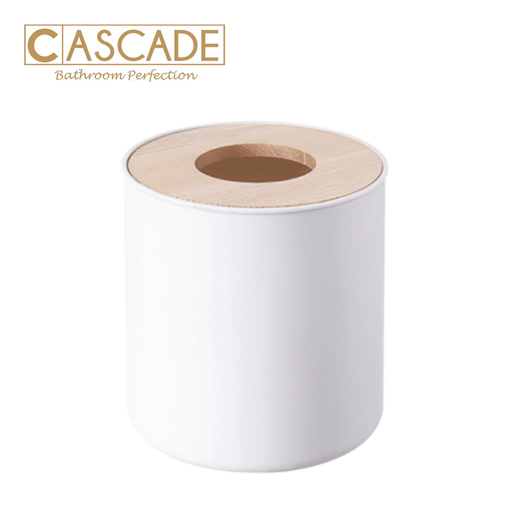 CASCADE TISSUE BOX W/WOODEN LID