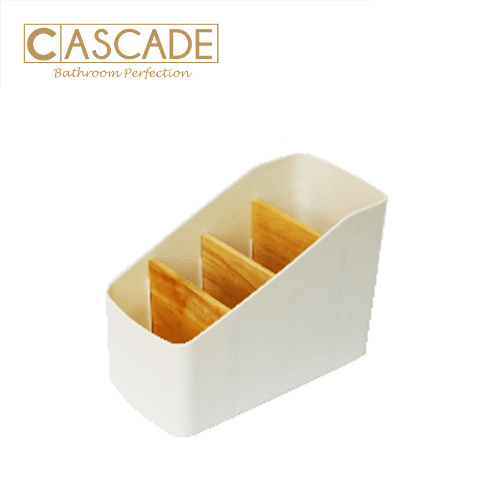 CASCADE SLIM MULTI-PURPOSE ORGANIZER WITH 3 REMOVABLE WOODEN DIVIDER ABS AND WOOD