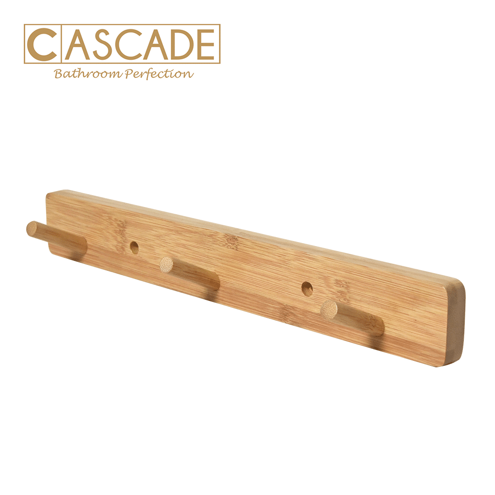 CASCADE MULTI-PURPOSE 3 HOOKS RECTANGULAR WOODEN HANGER