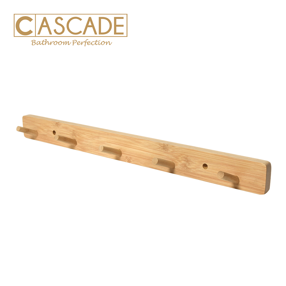 CASCADE MULTI-PURPOSE 5 HOOKS RECTANGULAR WOODEN HANGER