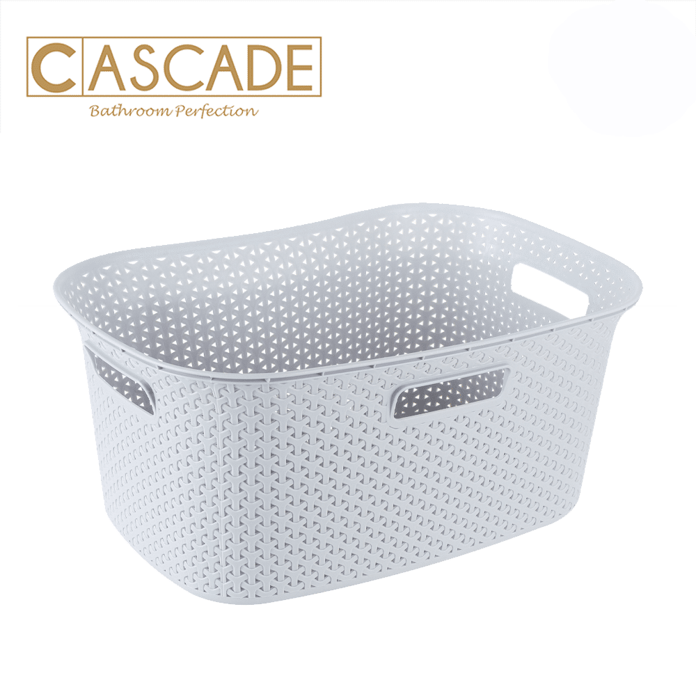 CASCADE LAUNDRY BASKET WHITE