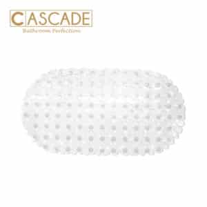 CASCADE PEBBLE OVAL BATH MAT 69X36CM (WHITE)