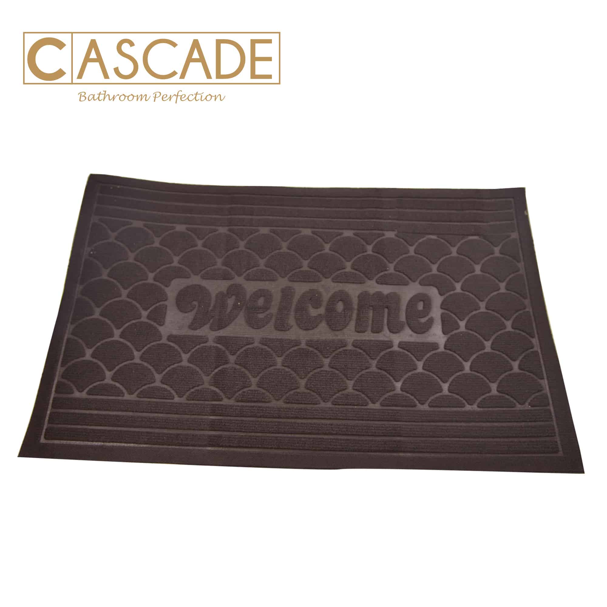 CASCADE SCALLOP RUBBER DOORMAT 50X80CM BROWN