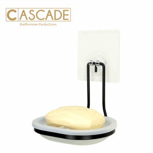 CASCADE SOAP DISH HOLDER WITH ADHESIVE STICKER