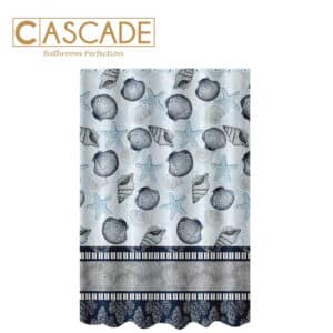 CASCADE POLYESTER SHOWER CURTAIN-SEASHELLS