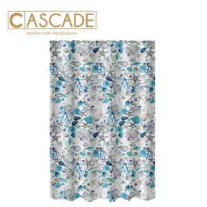 CASCADE POLYESTER SHOWER CURTAIN-CORAL REEFS