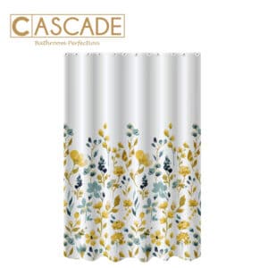 CASCADE POLYESTER SHOWER CURTAIN-FLORAL