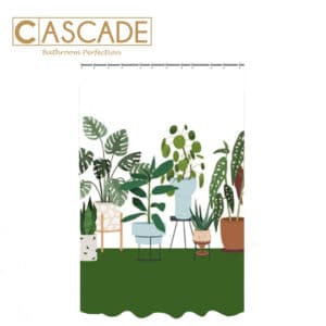 CASCADE SHOWER CURTAIN WITH DIGITAL PRINT-TROPICAL