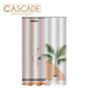 CASCADE SHOWER CURTAIN WITH DIGITAL PRINT-SAVANA