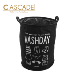 CASCADE WATERPROOF FOLDABLE LAUNDRY HAMPER-BLACK